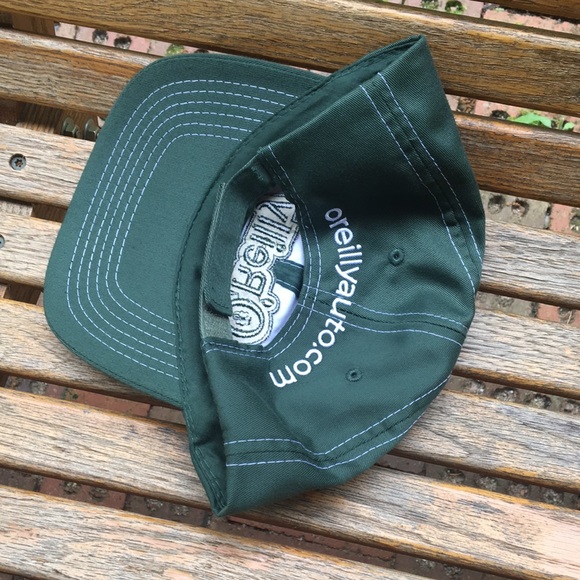 O’Reilly Auto Parts hat full 6 panel baseball style cap green white - Picture 4 of 9